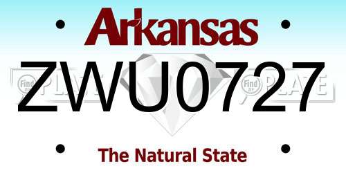ZWU0727 Arkansas License Plate