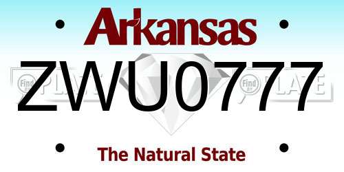 ZWU0777 Arkansas License Plate