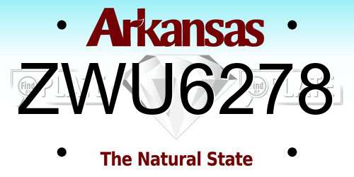 ZWU6278 Arkansas License Plate