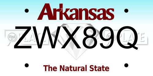 ZWX89Q Arkansas License Plate