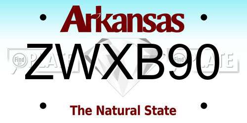 ZWXB90 Arkansas License Plate