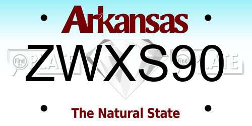 ZWXS90 Arkansas License Plate