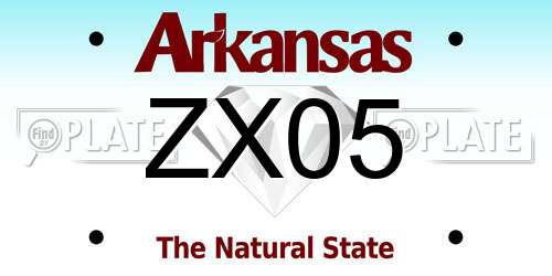 ZX05 Arkansas License Plate