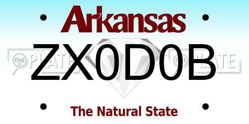 ZX0D0B Arkansas License Plate