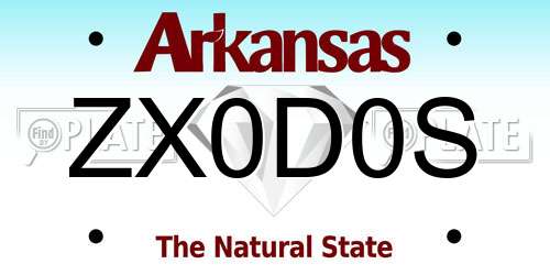 ZX0D0S Arkansas License Plate