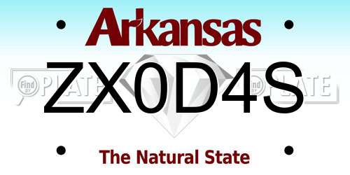 ZX0D4S Arkansas License Plate