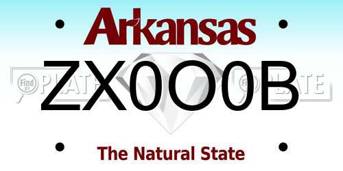 ZX0O0B Arkansas License Plate
