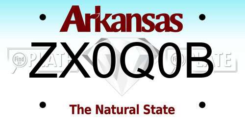 ZX0Q0B Arkansas License Plate