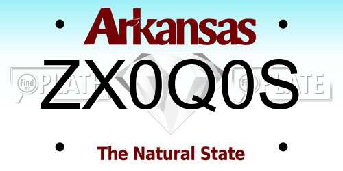 ZX0Q0S Arkansas License Plate