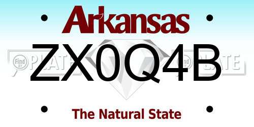 ZX0Q4B Arkansas License Plate