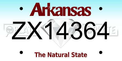 ZX14364 Arkansas License Plate