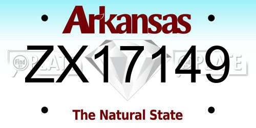 ZX17149 Arkansas License Plate