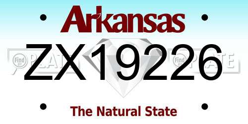 ZX19226 Arkansas License Plate