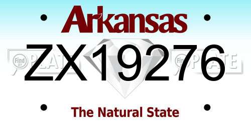 ZX19276 Arkansas License Plate