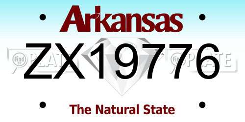 ZX19776 Arkansas License Plate