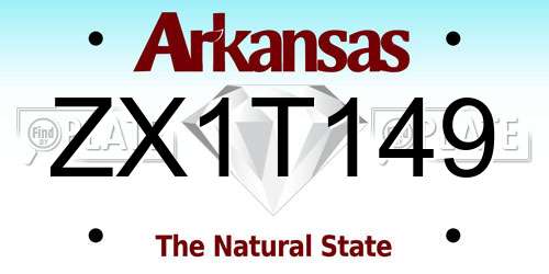 ZX1T149 Arkansas License Plate