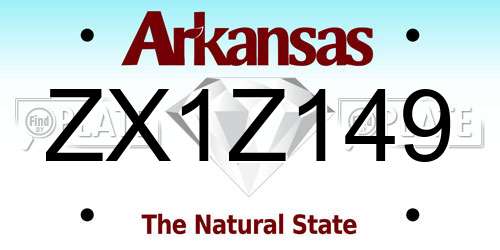 ZX1Z149 Arkansas License Plate
