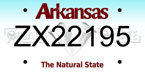 ZX22195 Arkansas License Plate