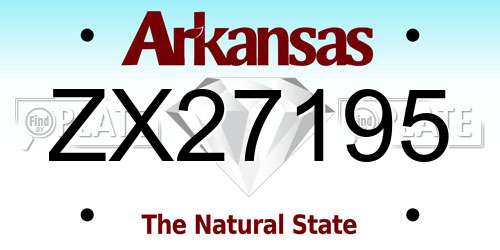ZX27195 Arkansas License Plate