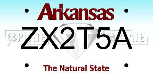 ZX2T5A Arkansas License Plate