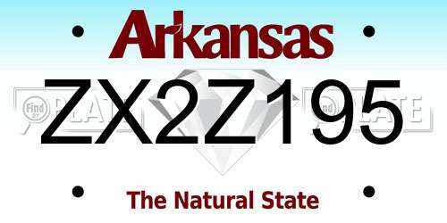 ZX2Z195 Arkansas License Plate