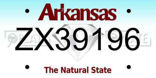 ZX39196 Arkansas License Plate