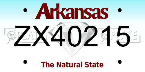 ZX40215 Arkansas License Plate