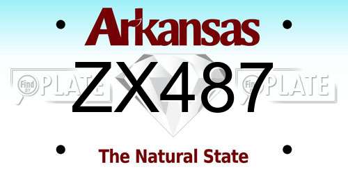 ZX487 Arkansas License Plate