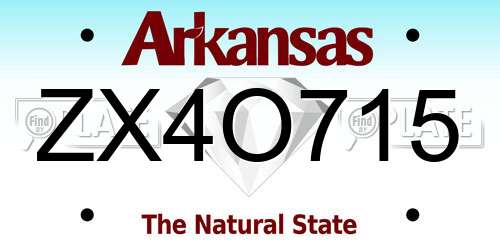 ZX4O715 Arkansas License Plate