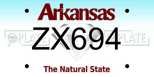 ZX694 Arkansas License Plate