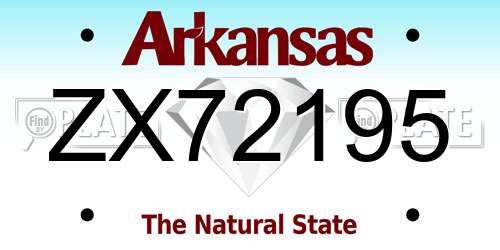 ZX72195 Arkansas License Plate