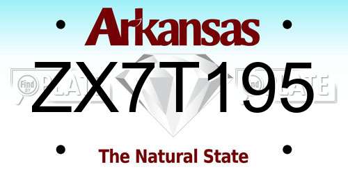 ZX7T195 Arkansas License Plate
