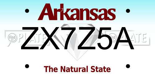 ZX7Z5A Arkansas License Plate