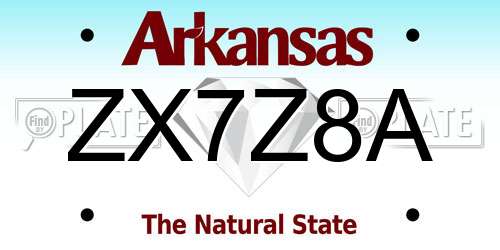 ZX7Z8A Arkansas License Plate