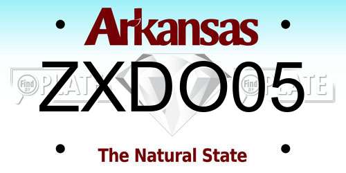 ZXDO05 Arkansas License Plate