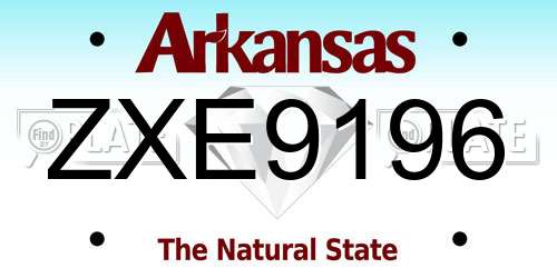 ZXE9196 Arkansas License Plate