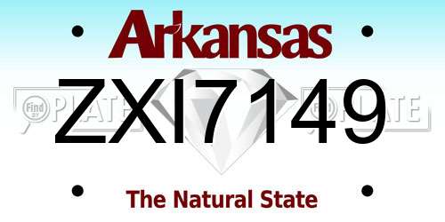 ZXI7149 Arkansas License Plate