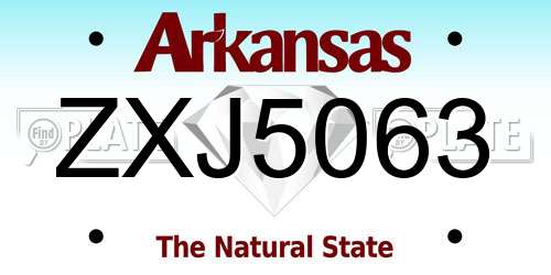 ZXJ5063 Arkansas License Plate