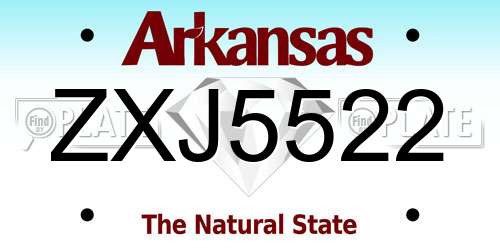 ZXJ5522 Arkansas License Plate