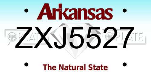 ZXJ5527 Arkansas License Plate