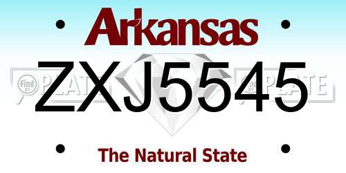 ZXJ5545 Arkansas License Plate