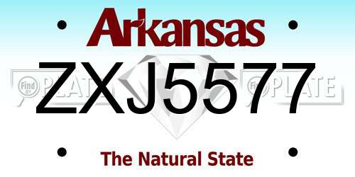 ZXJ5577 Arkansas License Plate