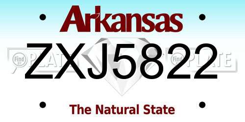 ZXJ5822 Arkansas License Plate