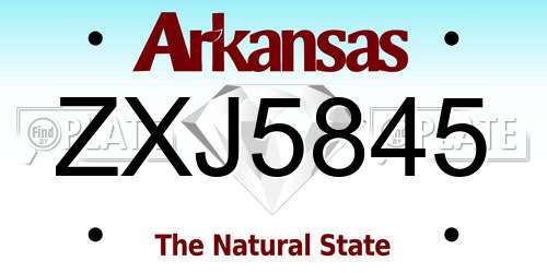 ZXJ5845 Arkansas License Plate