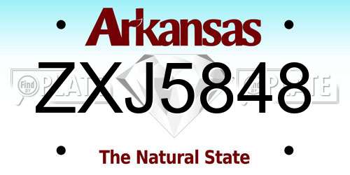 ZXJ5848 Arkansas License Plate