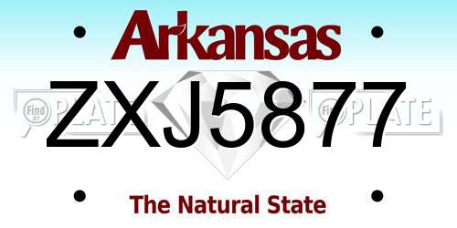 ZXJ5877 Arkansas License Plate