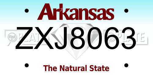 ZXJ8063 Arkansas License Plate