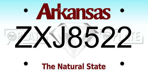 ZXJ8522 Arkansas License Plate