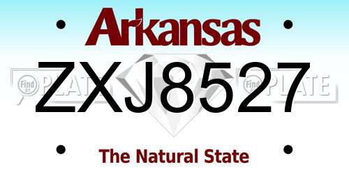 ZXJ8527 Arkansas License Plate