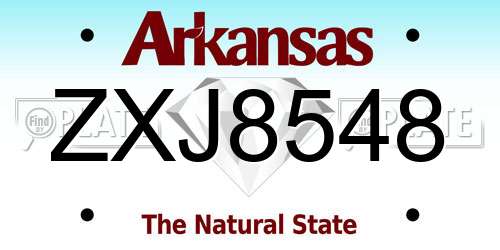 ZXJ8548 Arkansas License Plate